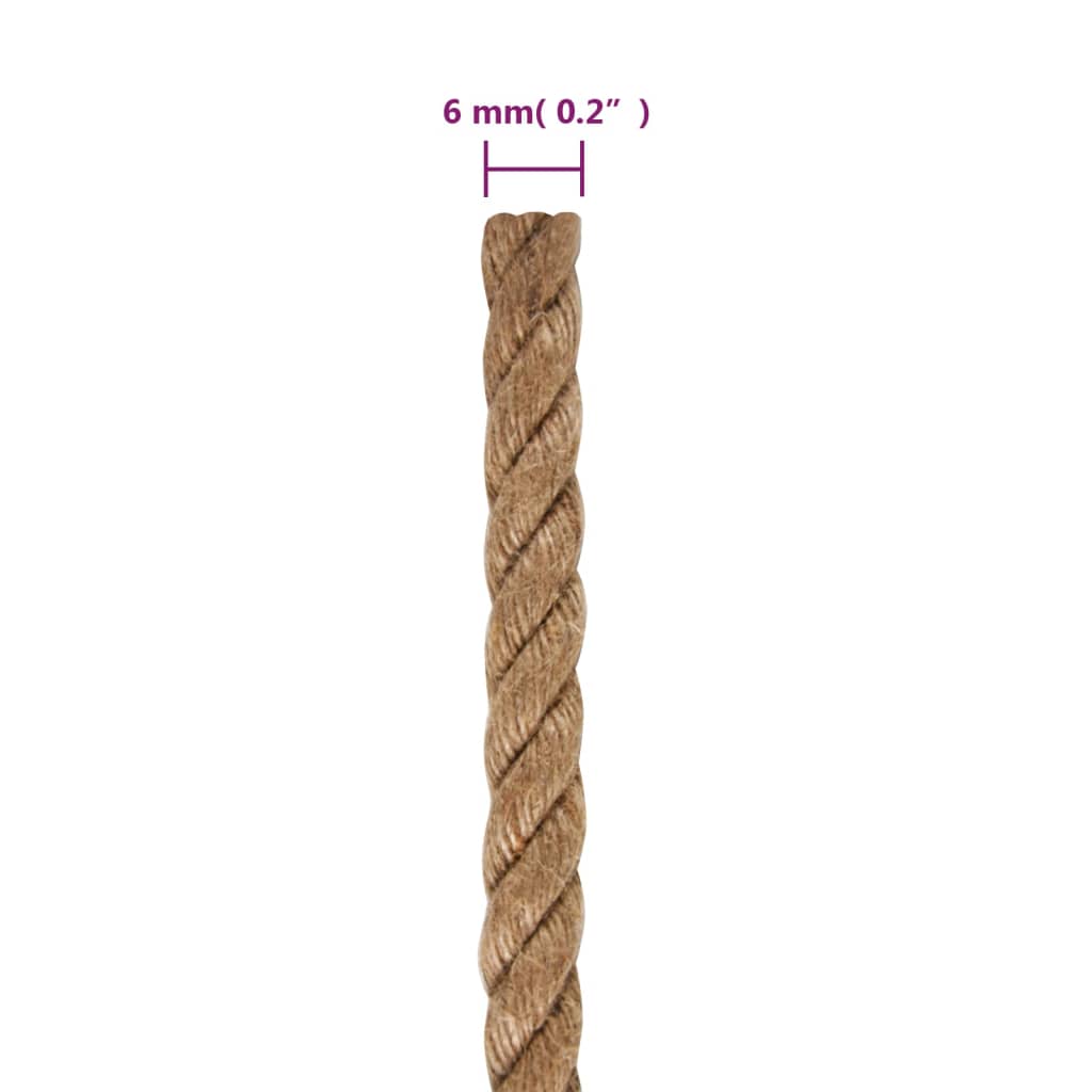 vidaXL Sznur jutowy, 250 m długości, 6 mm grubości