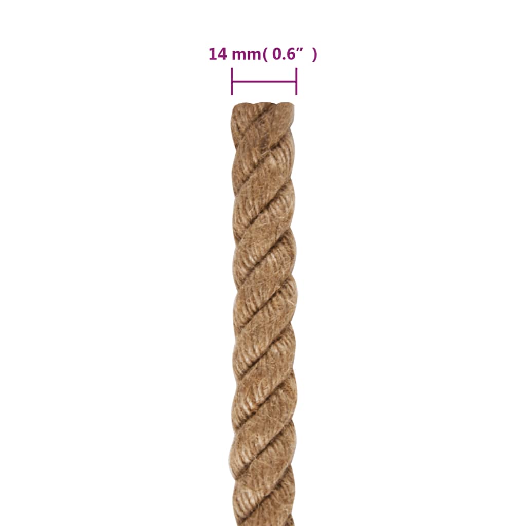 vidaXL Sznur jutowy, 50 m długości, 14 mm grubości