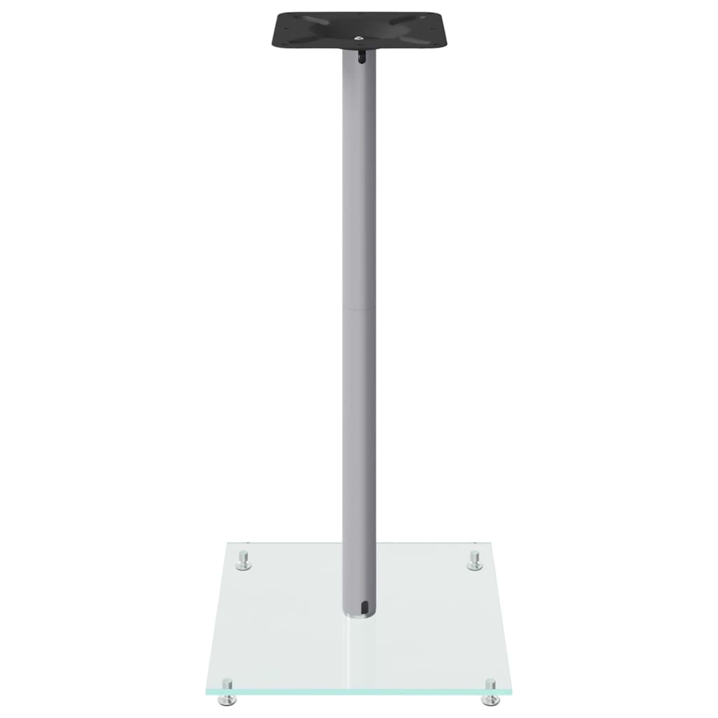 vidaXL Stojaki pod głośniki, 2 szt, srebrne, szkło hartowane, 1 słupek