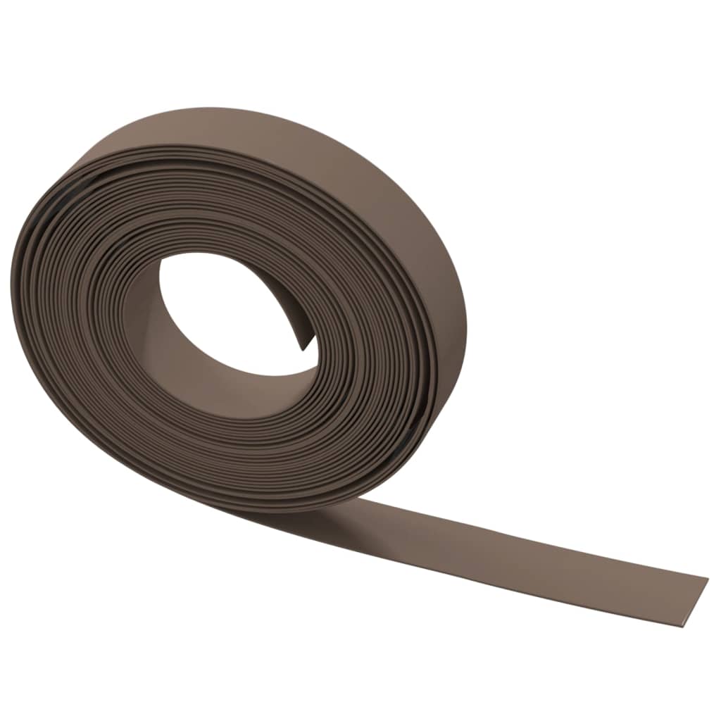 vidaXL Obrzeże ogrodowe, brązowe, 10 m, 10 cm, polietylen