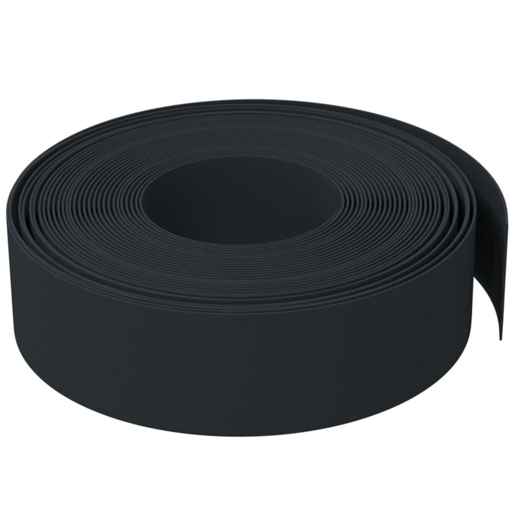 vidaXL Obrzeże ogrodowe, czarne, 10 m, 15 cm, polietylen