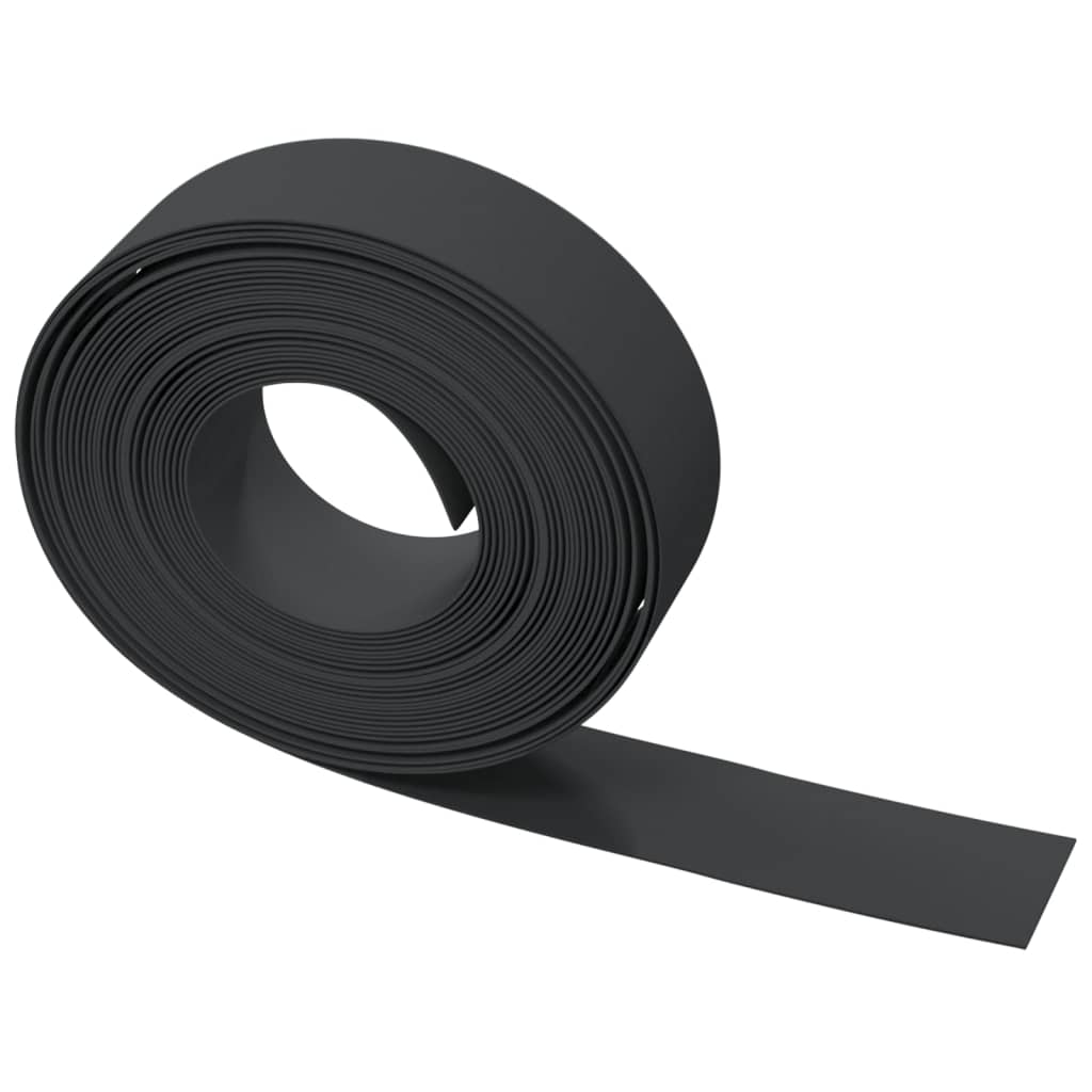 vidaXL Obrzeże ogrodowe, czarne, 10 m, 15 cm, polietylen