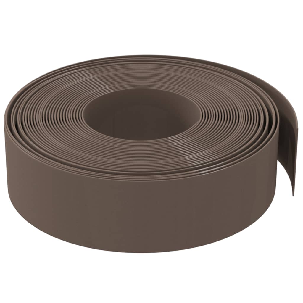 vidaXL Obrzeże ogrodowe, brązowe, 10 m, 15 cm, polietylen