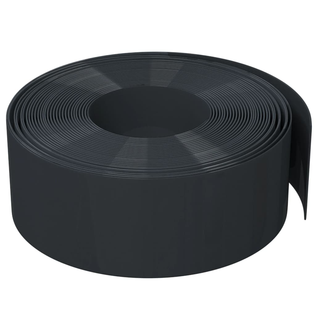 vidaXL Obrzeże ogrodowe, czarne, 10 m, 20 cm, polietylen