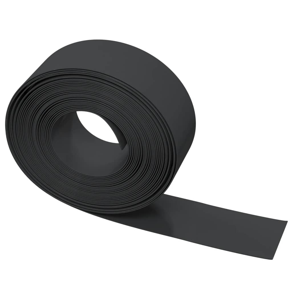 vidaXL Obrzeże ogrodowe, czarne, 10 m, 20 cm, polietylen