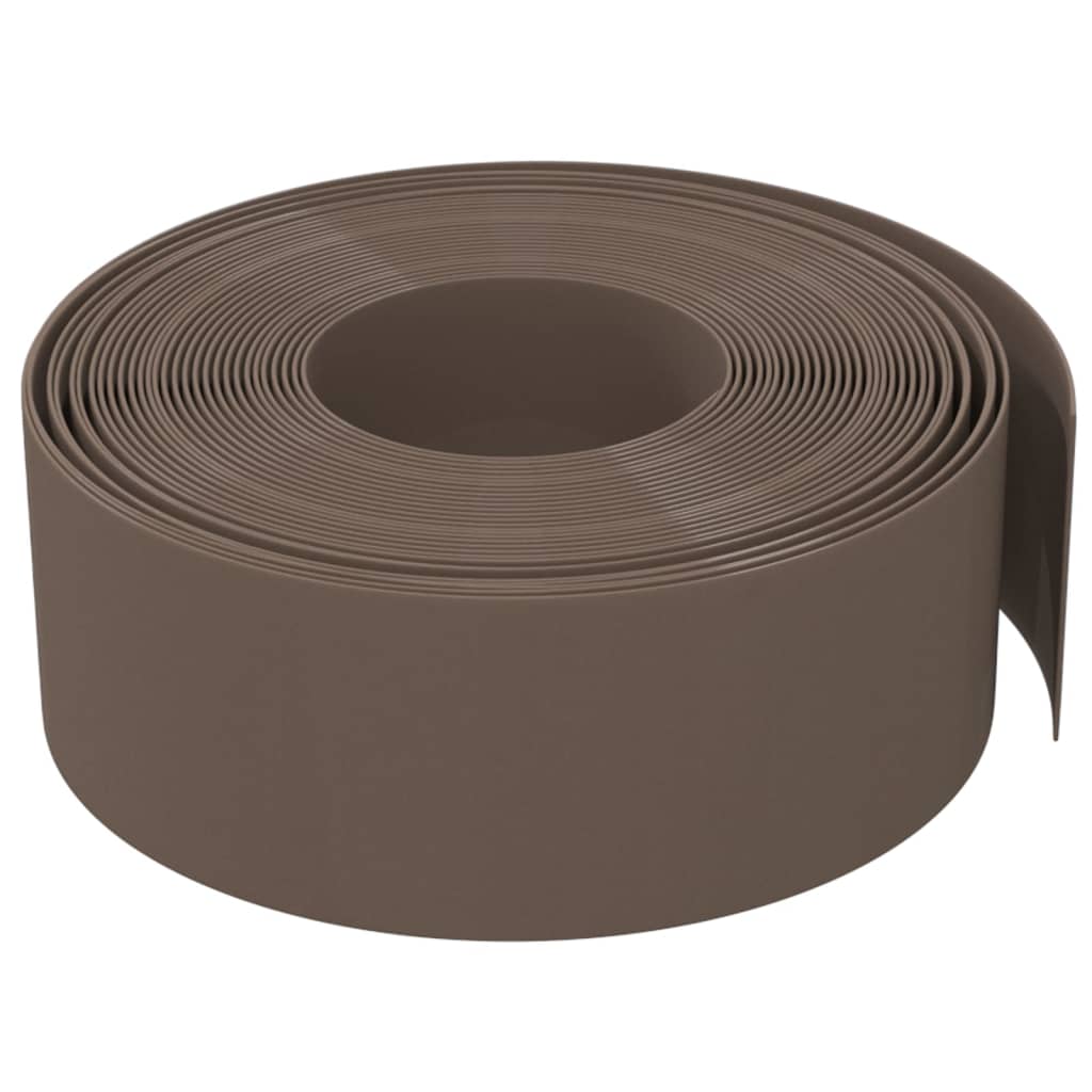 vidaXL Obrzeże ogrodowe, brązowe, 10 m, 20 cm, polietylen