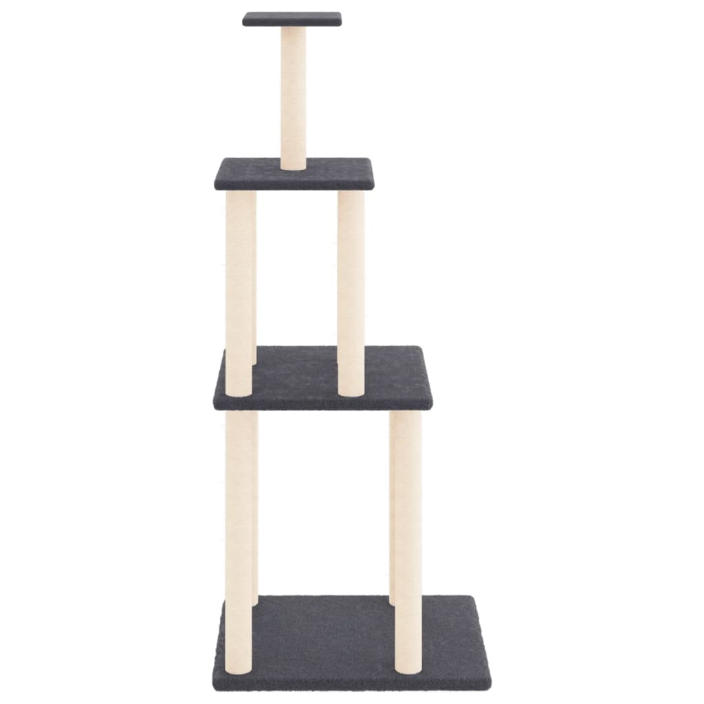 vidaXL Drapak dla kota z sizalowymi słupkami, ciemnoszary, 149 cm