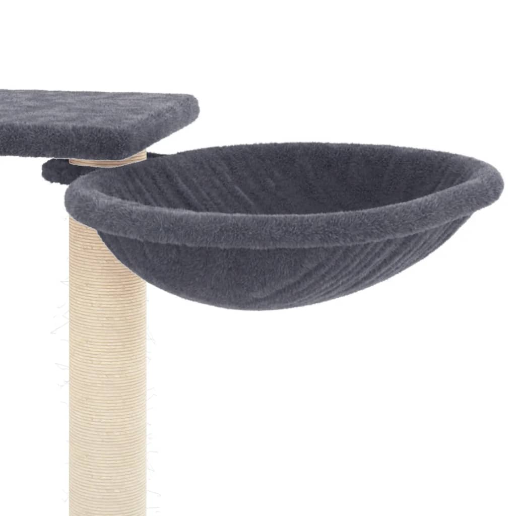 vidaXL Drapak dla kota ze słupkami, ciemnoszary, 82 cm