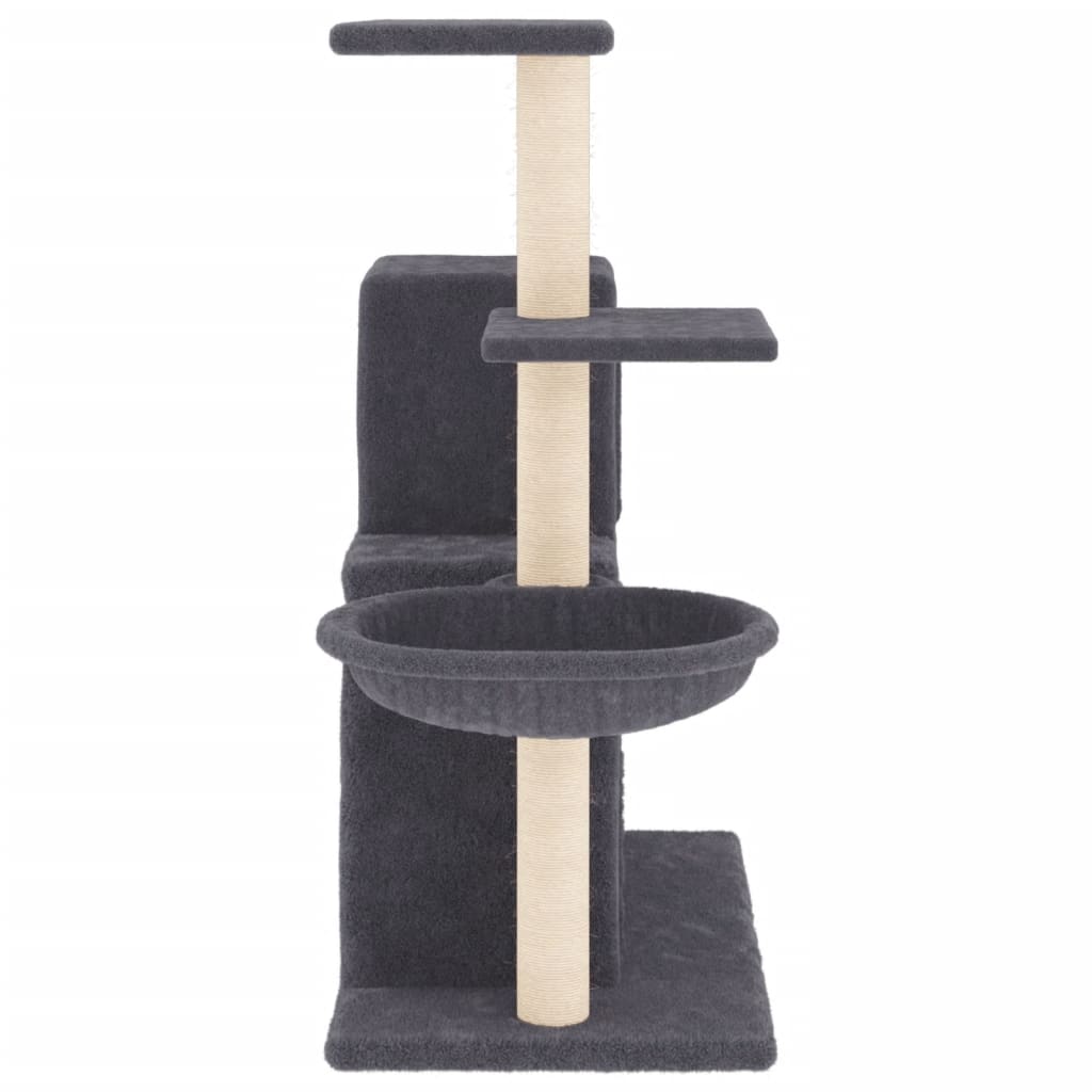 vidaXL Drapak dla kota z sizalowymi słupkami, ciemnoszary, 83 cm