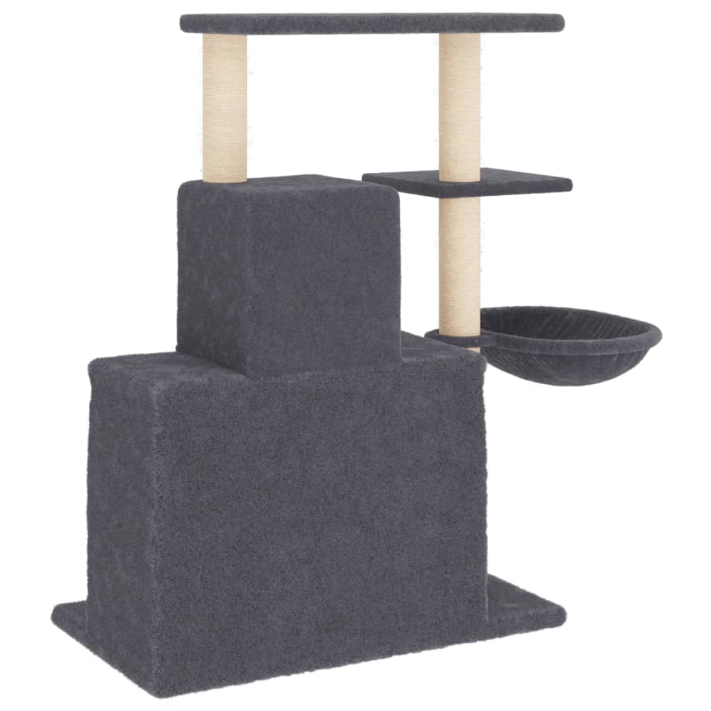 vidaXL Drapak dla kota z sizalowymi słupkami, ciemnoszary, 83 cm