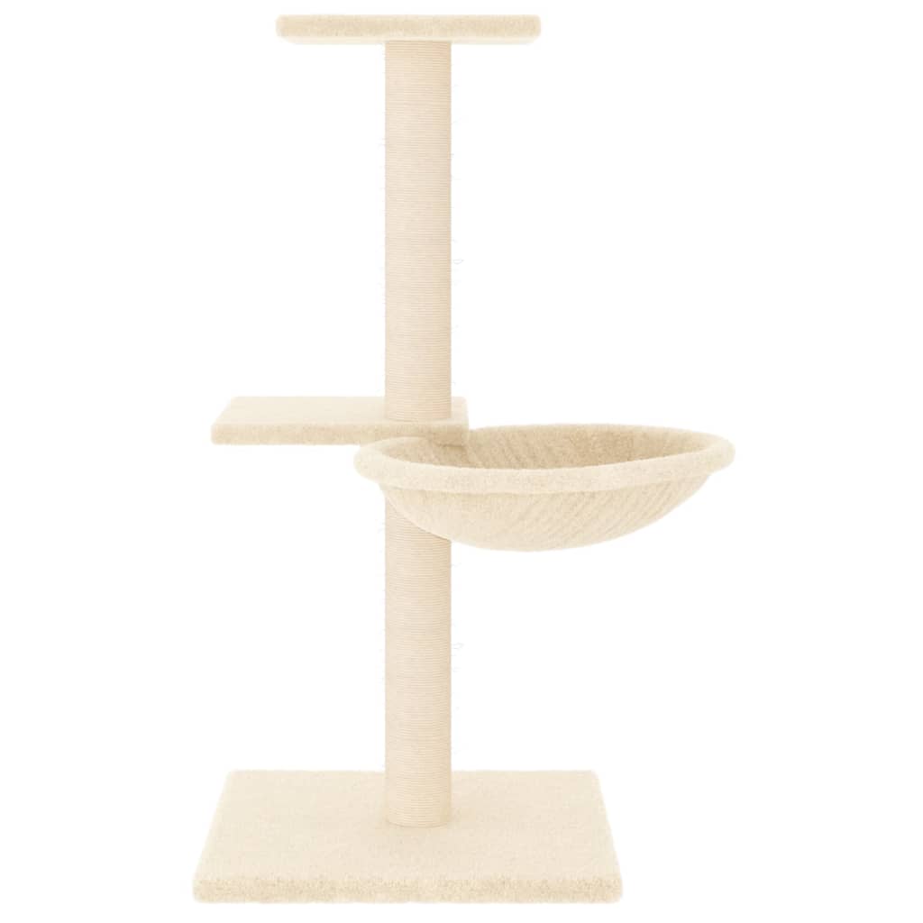 vidaXL Drapak dla kota z sizalowymi słupkami, kremowy, 72 cm