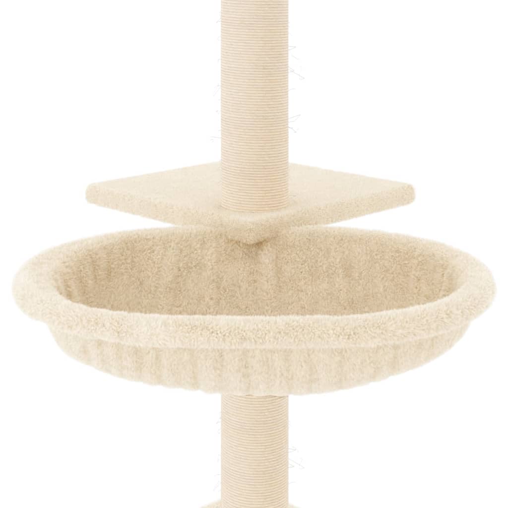 vidaXL Drapak dla kota z sizalowymi słupkami, kremowy, 72 cm