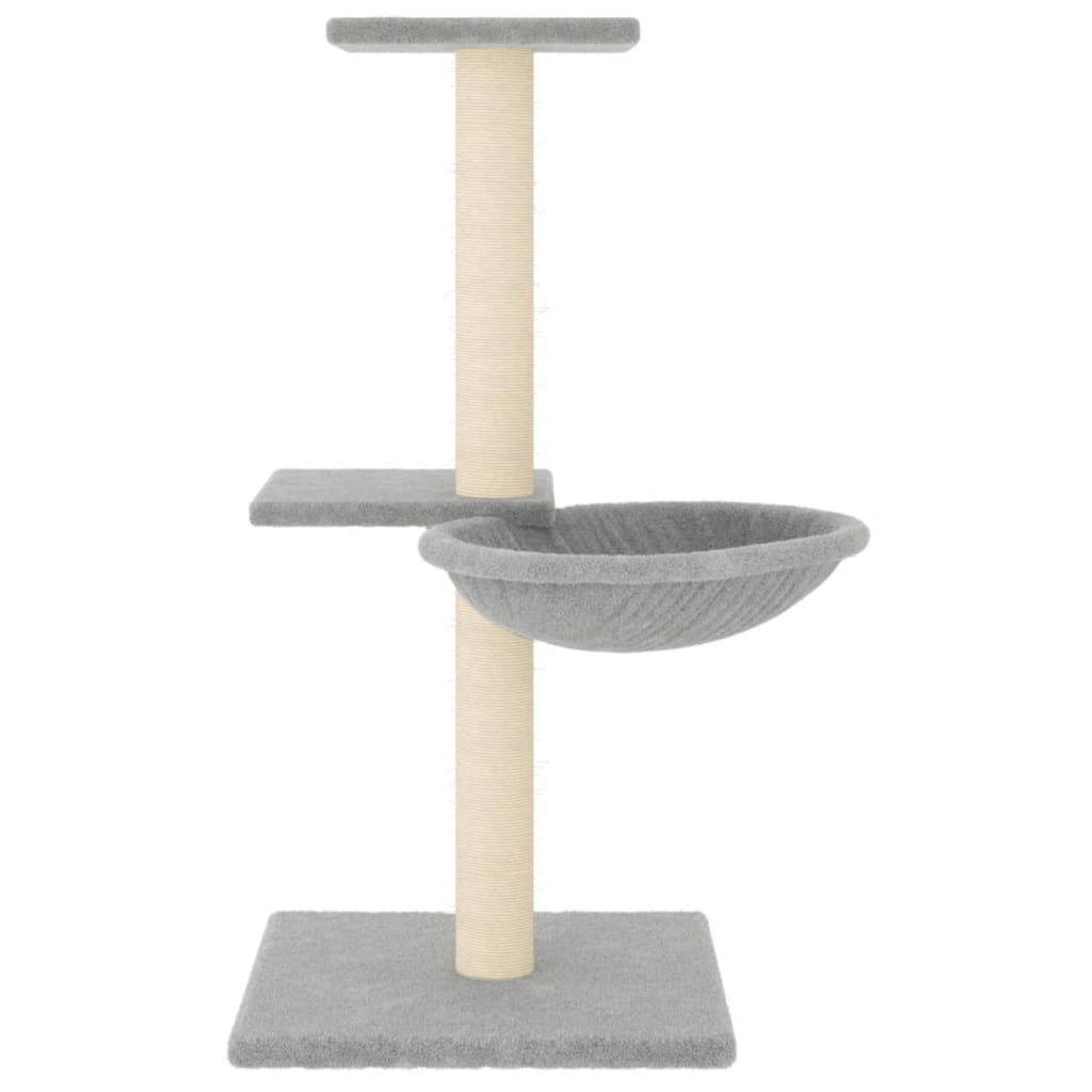 vidaXL Drapak dla kota z sizalowymi słupkami, jasnoszary, 72 cm