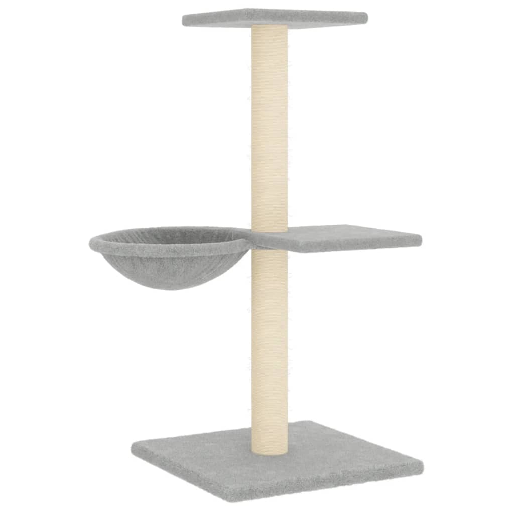 vidaXL Drapak dla kota z sizalowymi słupkami, jasnoszary, 72 cm