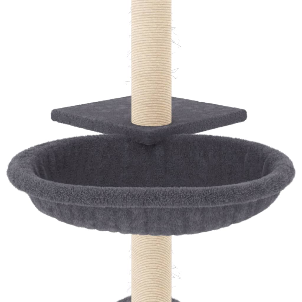 vidaXL Drapak dla kota z sizalowymi słupkami, ciemnoszary, 72 cm