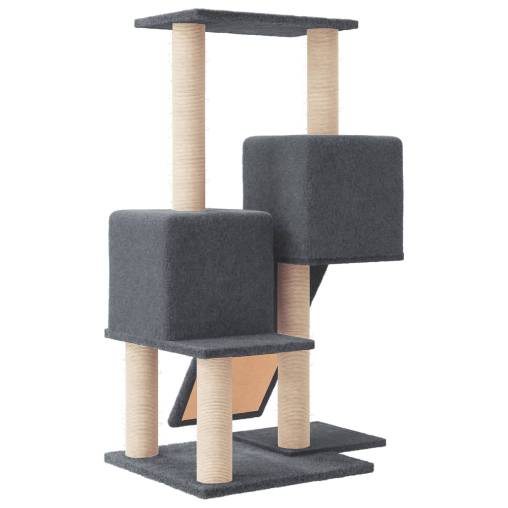 vidaXL Drapak dla kota z sizalowymi słupkami, ciemnoszary, 82 cm