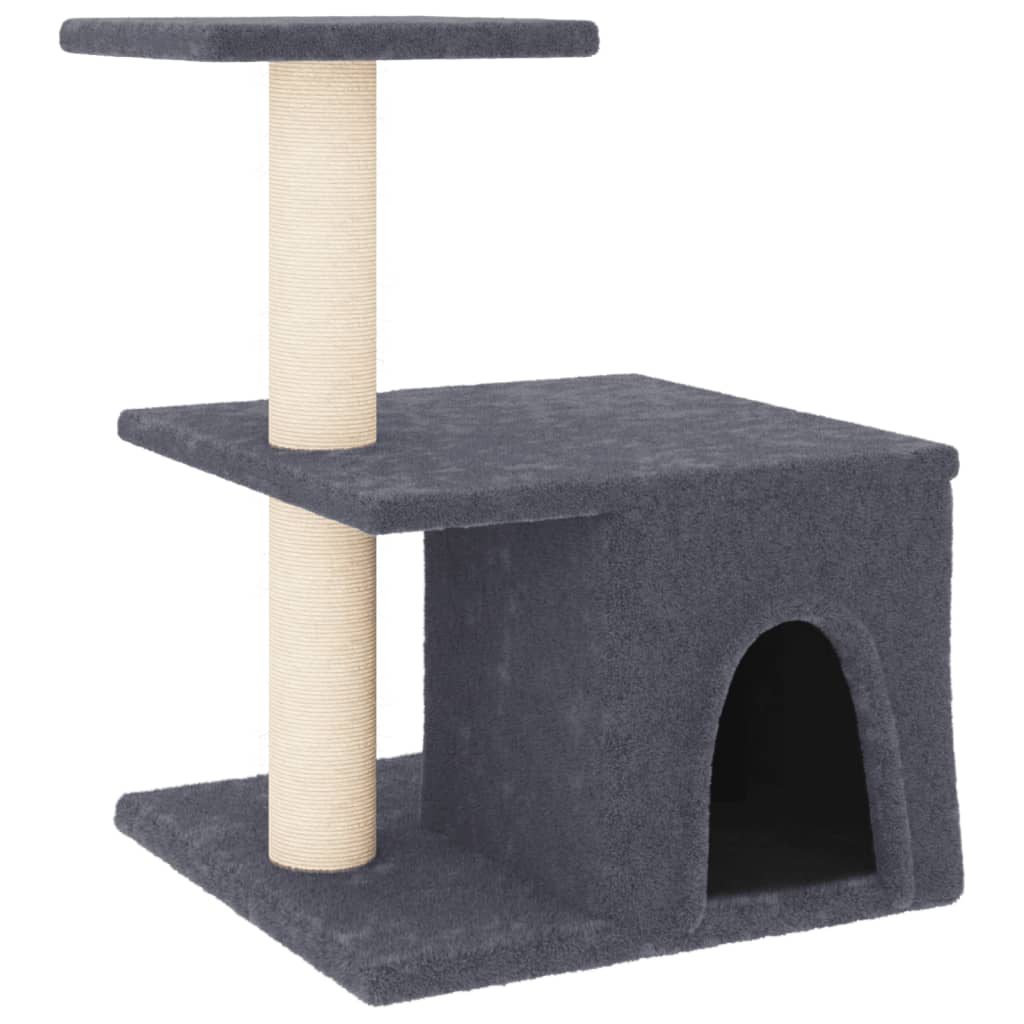 vidaXL Drapak dla kota z sizalowymi słupkami, ciemnoszary, 48 cm
