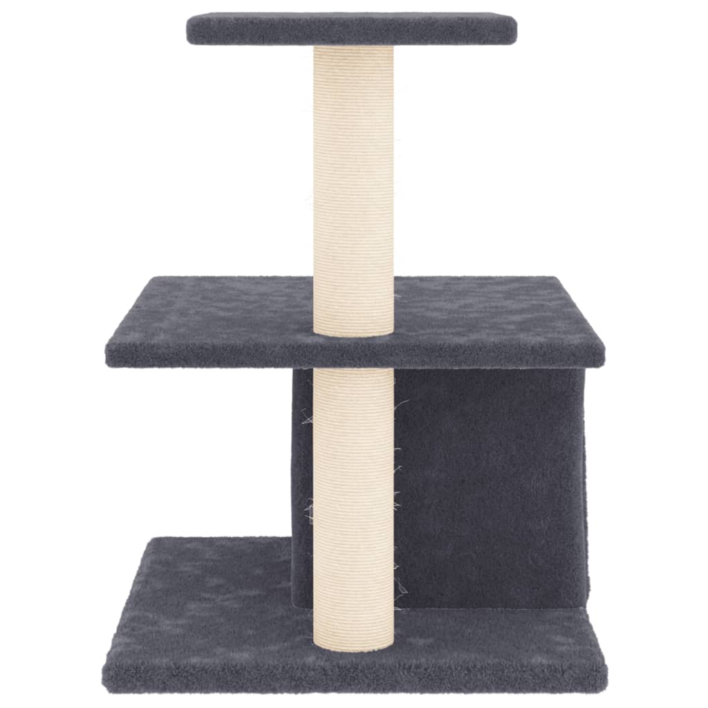 vidaXL Drapak dla kota z sizalowymi słupkami, ciemnoszary, 48 cm
