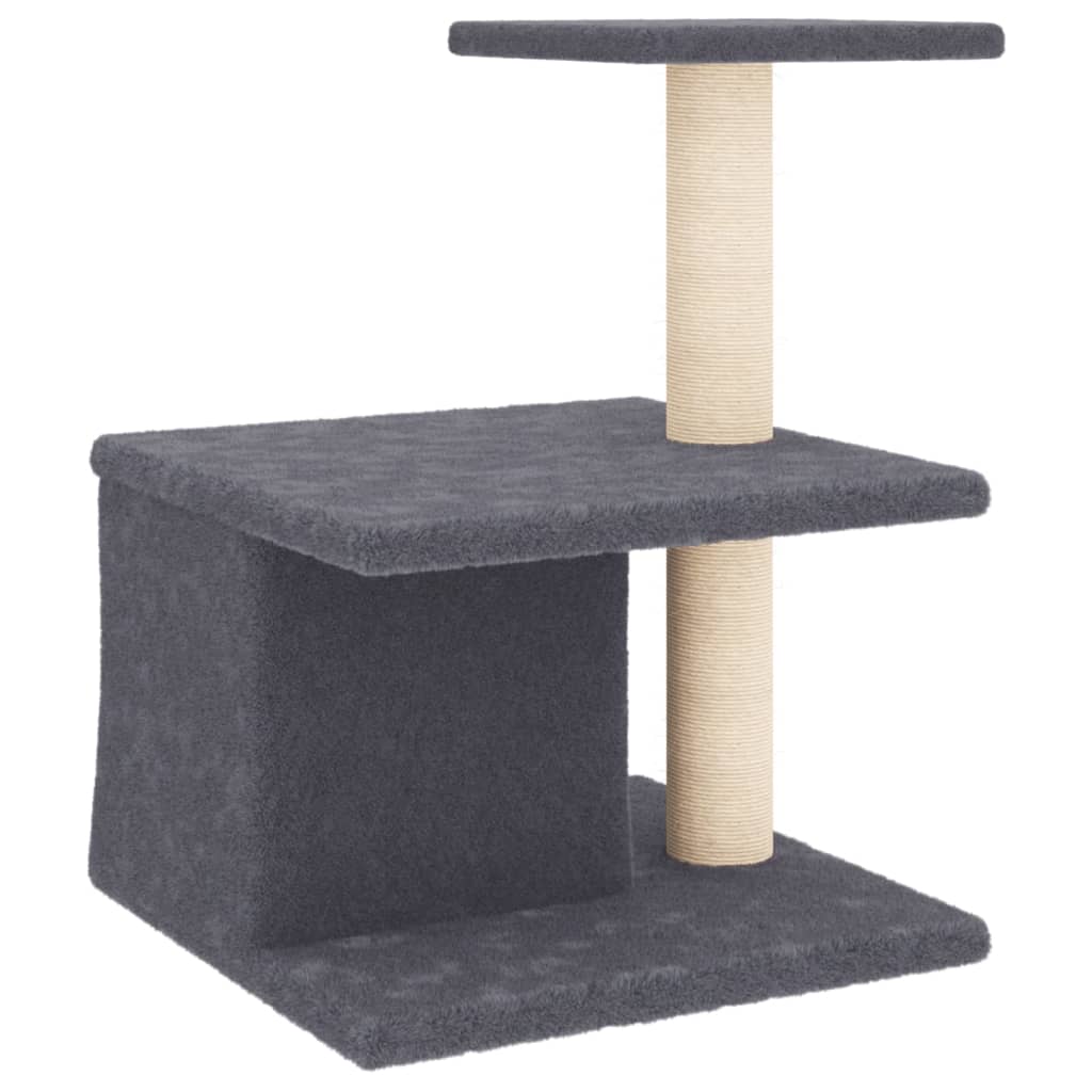 vidaXL Drapak dla kota z sizalowymi słupkami, ciemnoszary, 48 cm