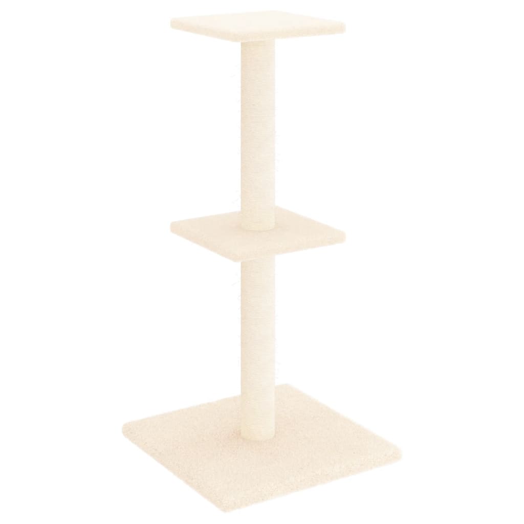 vidaXL Drapak dla kota z sizalowymi słupkami, kremowy, 73 cm