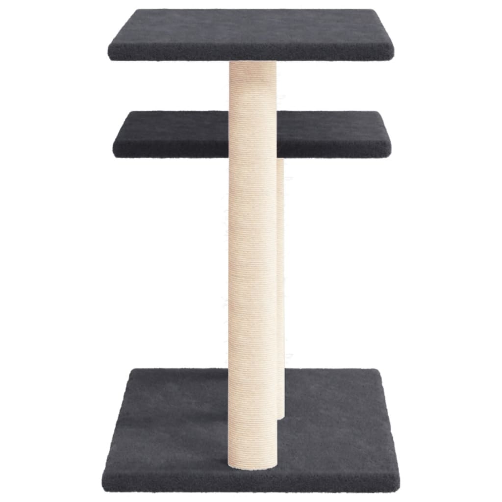 vidaXL Drapak dla kota z platformami, ciemnoszary, 62,5 cm