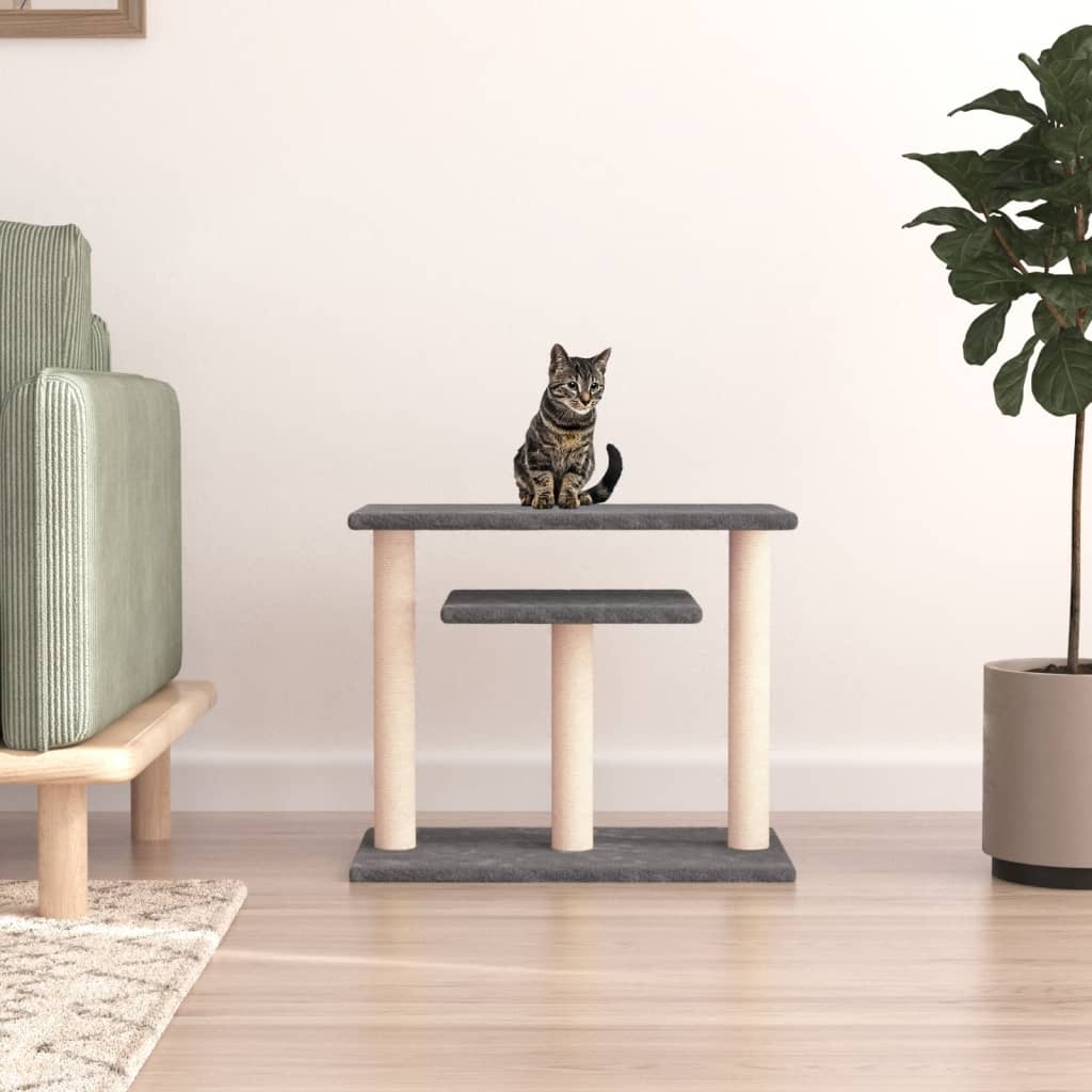 vidaXL Drapak dla kota z platformami, ciemnoszary, 62,5 cm