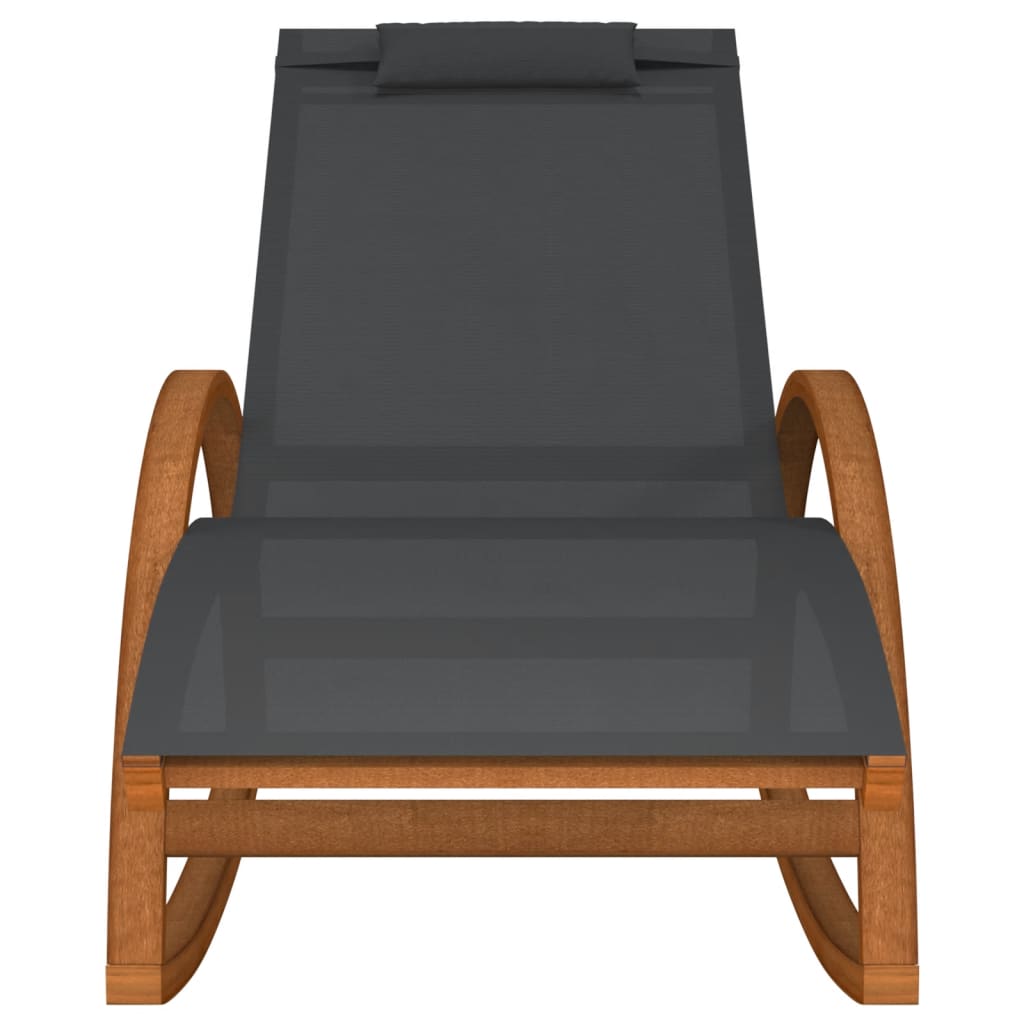 vidaXL Fotel bujany, szare tworzywo textilene i drewno topolowe