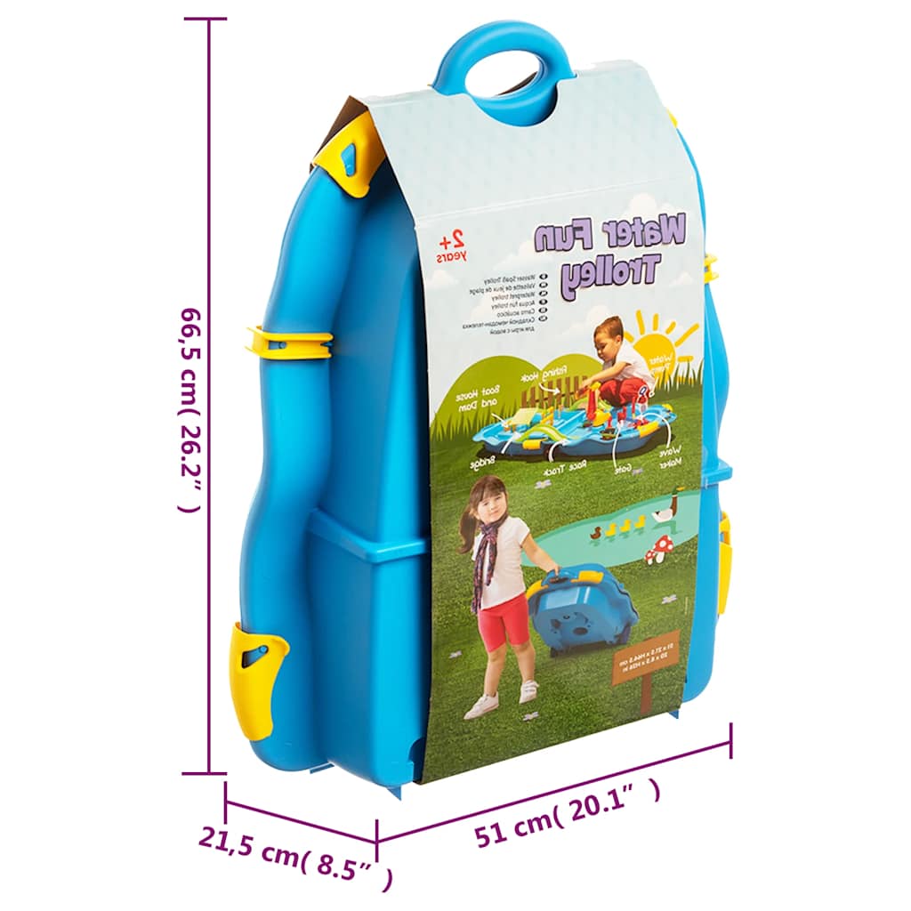 vidaXL Wodny plac zabaw na kółkach, 51x21,5x66,5 cm, polipropylen