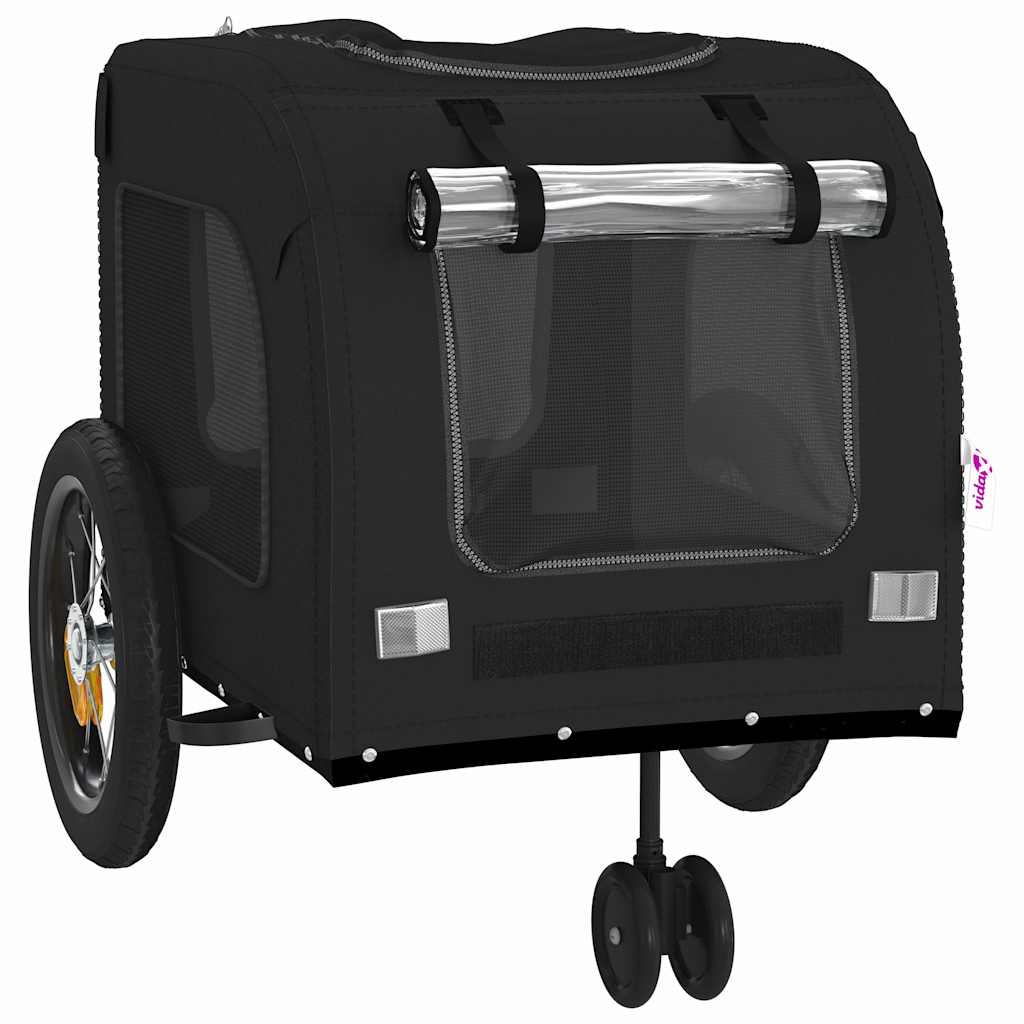 vidaXL Przyczepka rowerowa dla zwierząt Czarny 125 x 53 x 54 cm