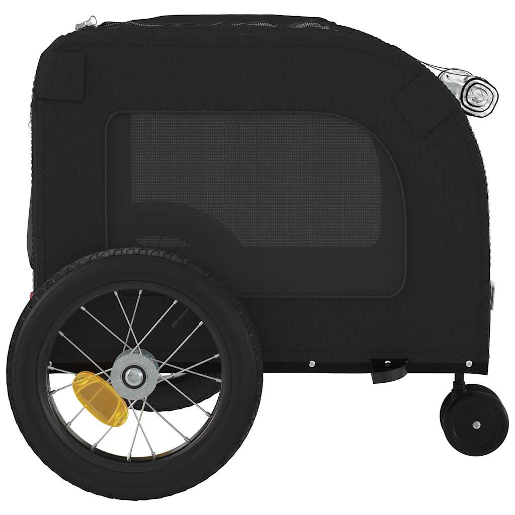 vidaXL Przyczepka rowerowa dla zwierząt Czarny 125 x 53 x 54 cm
