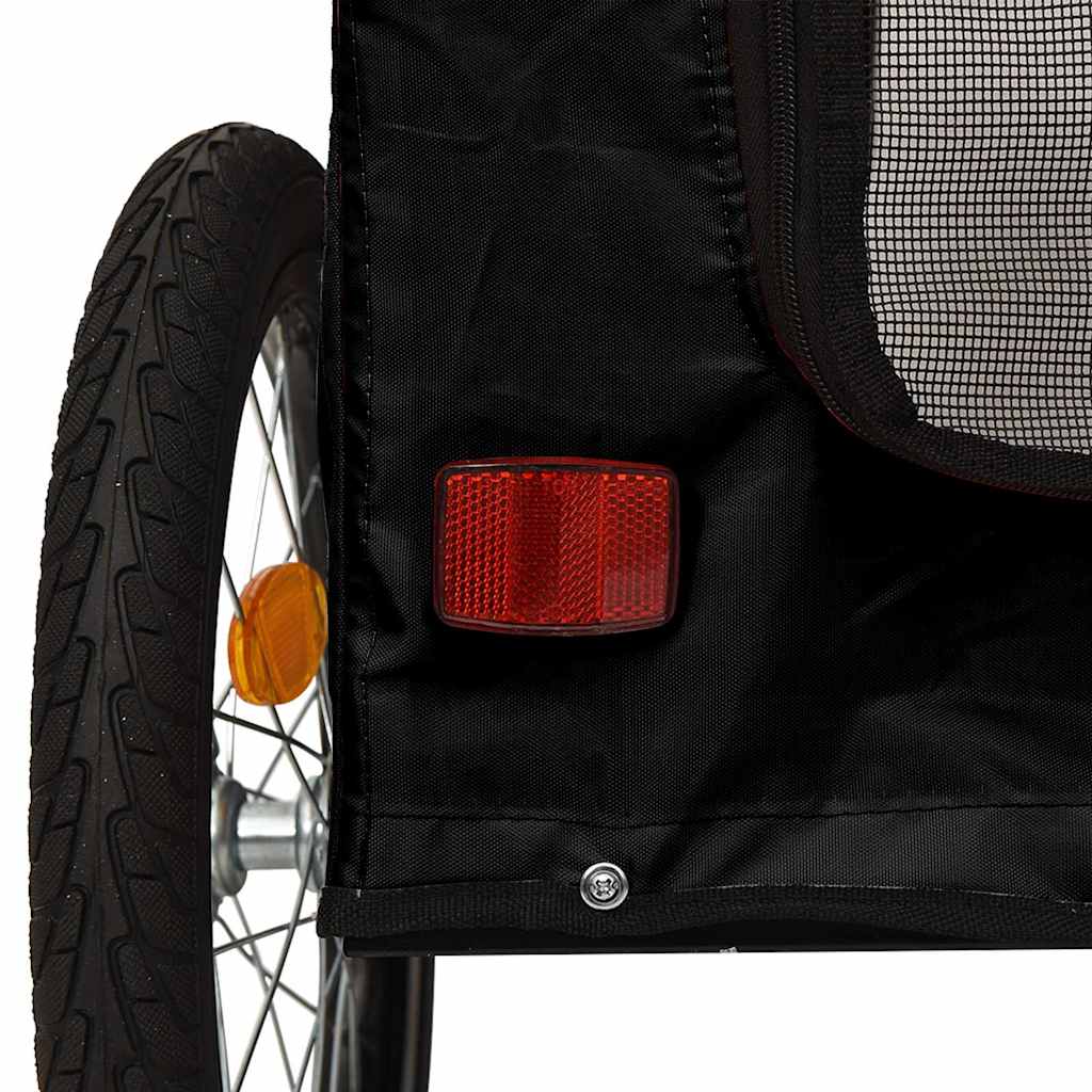 vidaXL Przyczepka rowerowa dla zwierząt Czarny 125 x 53 x 54 cm