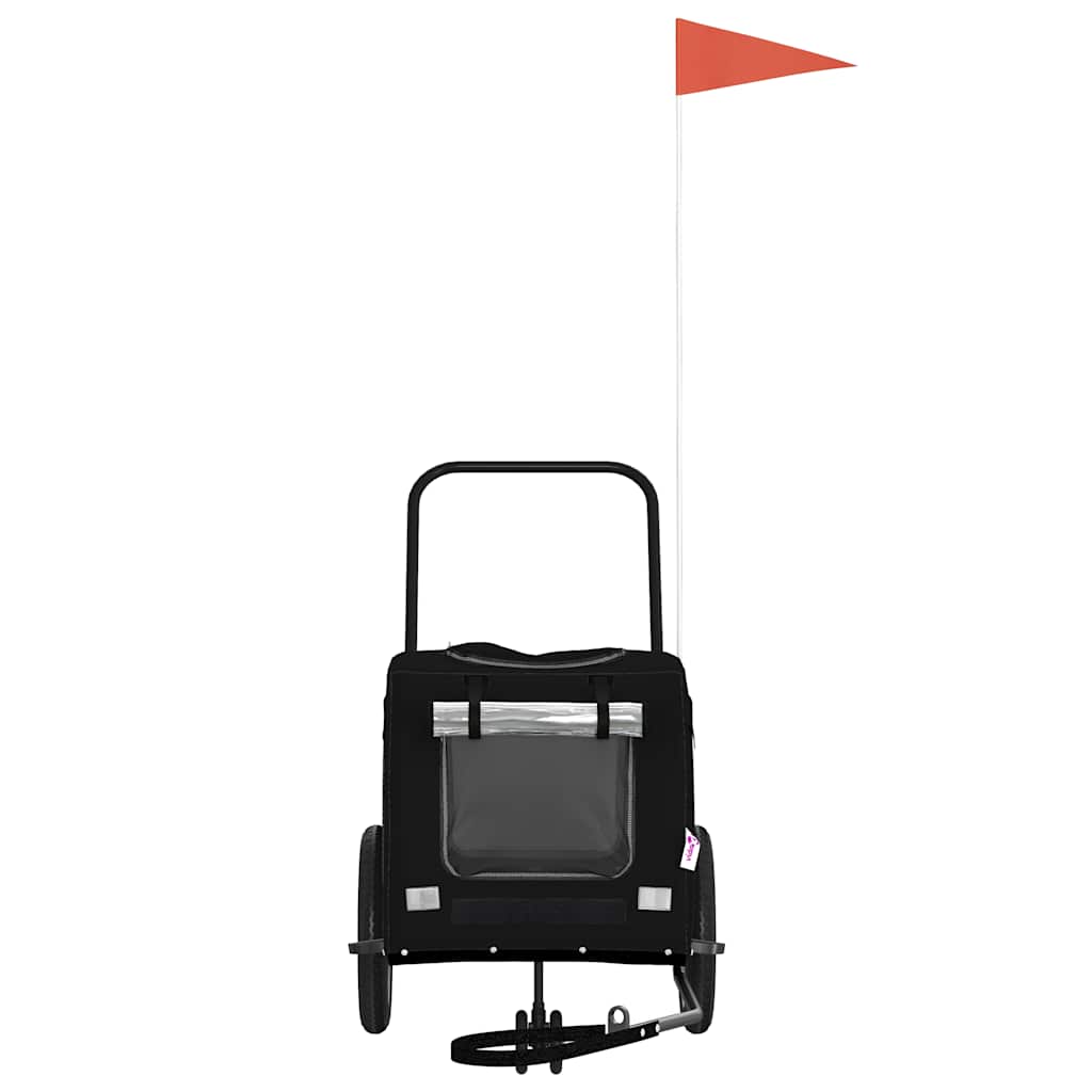 vidaXL Przyczepka rowerowa dla zwierząt Czarny 125 x 53 x 54 cm