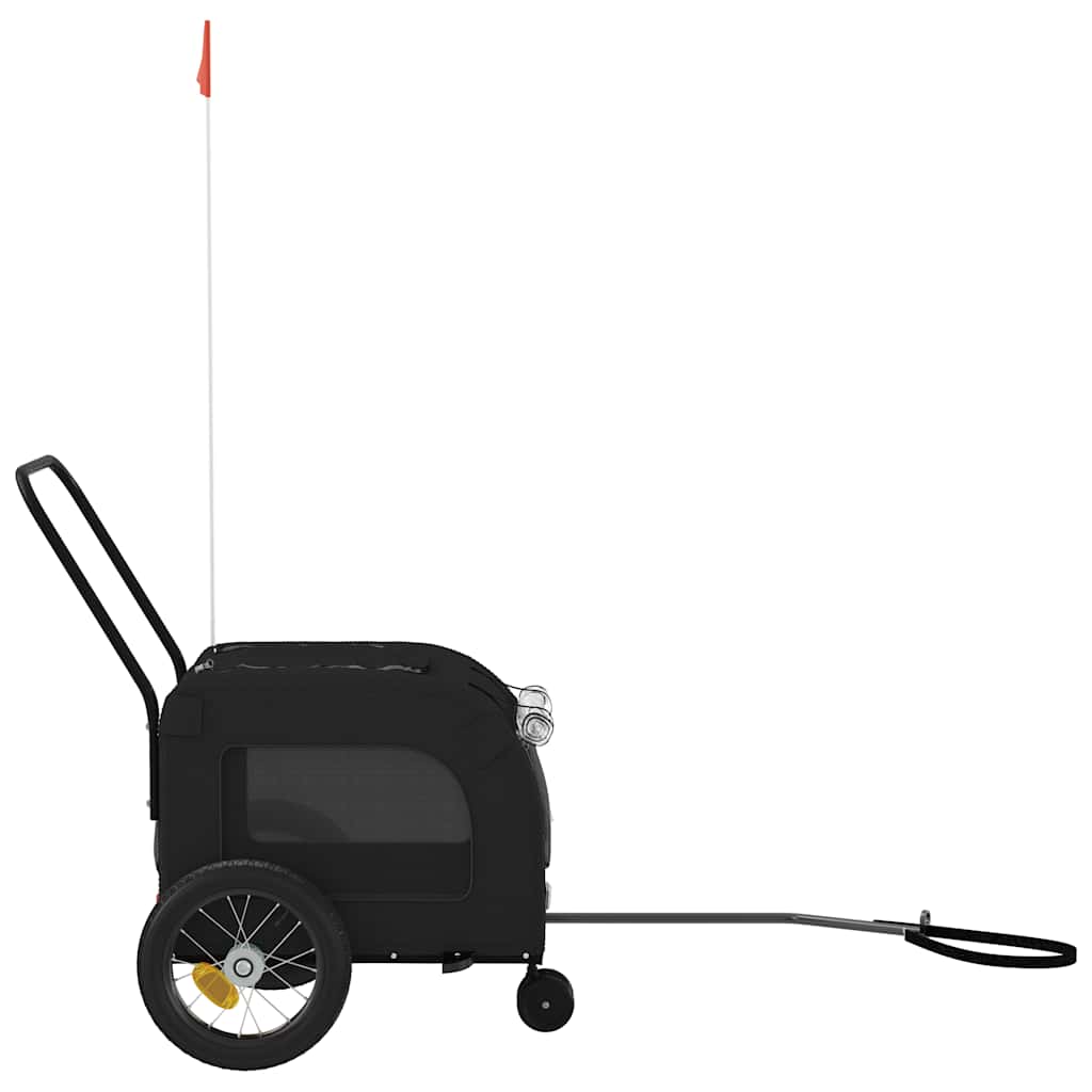 vidaXL Przyczepka rowerowa dla zwierząt Czarny 125 x 53 x 54 cm