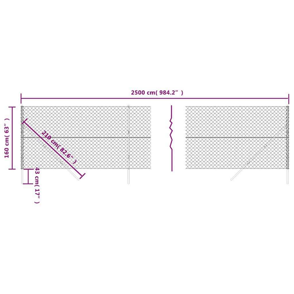 vidaXL Ogrodzenie z siatki, zielone, 1,6x25 m
