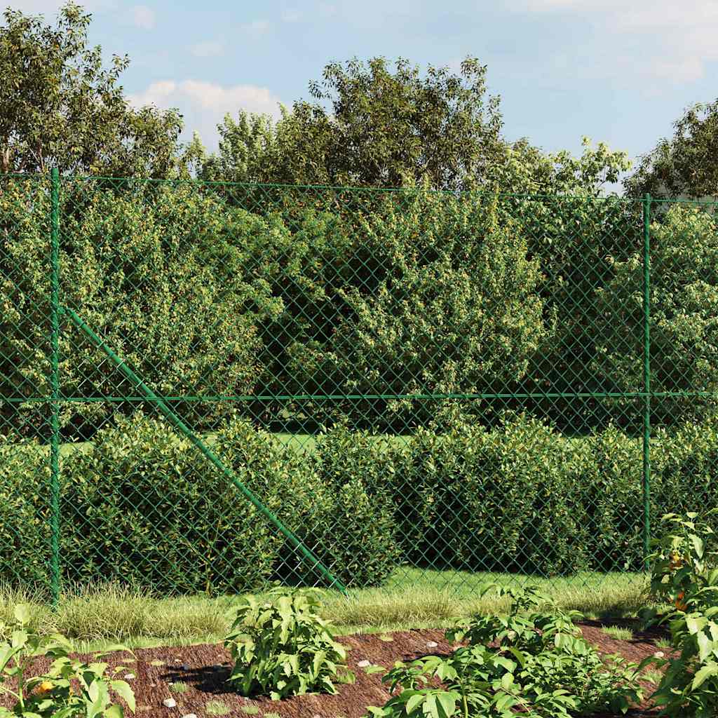 vidaXL Ogrodzenie z siatki, zielone, 1,6x25 m