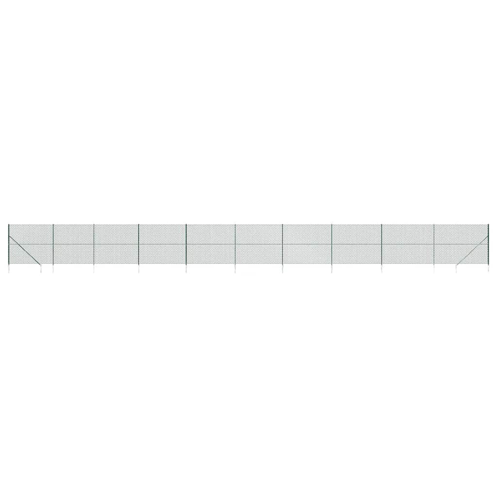 vidaXL Ogrodzenie z siatki, z kotwami, zielone, 1,4x25 m