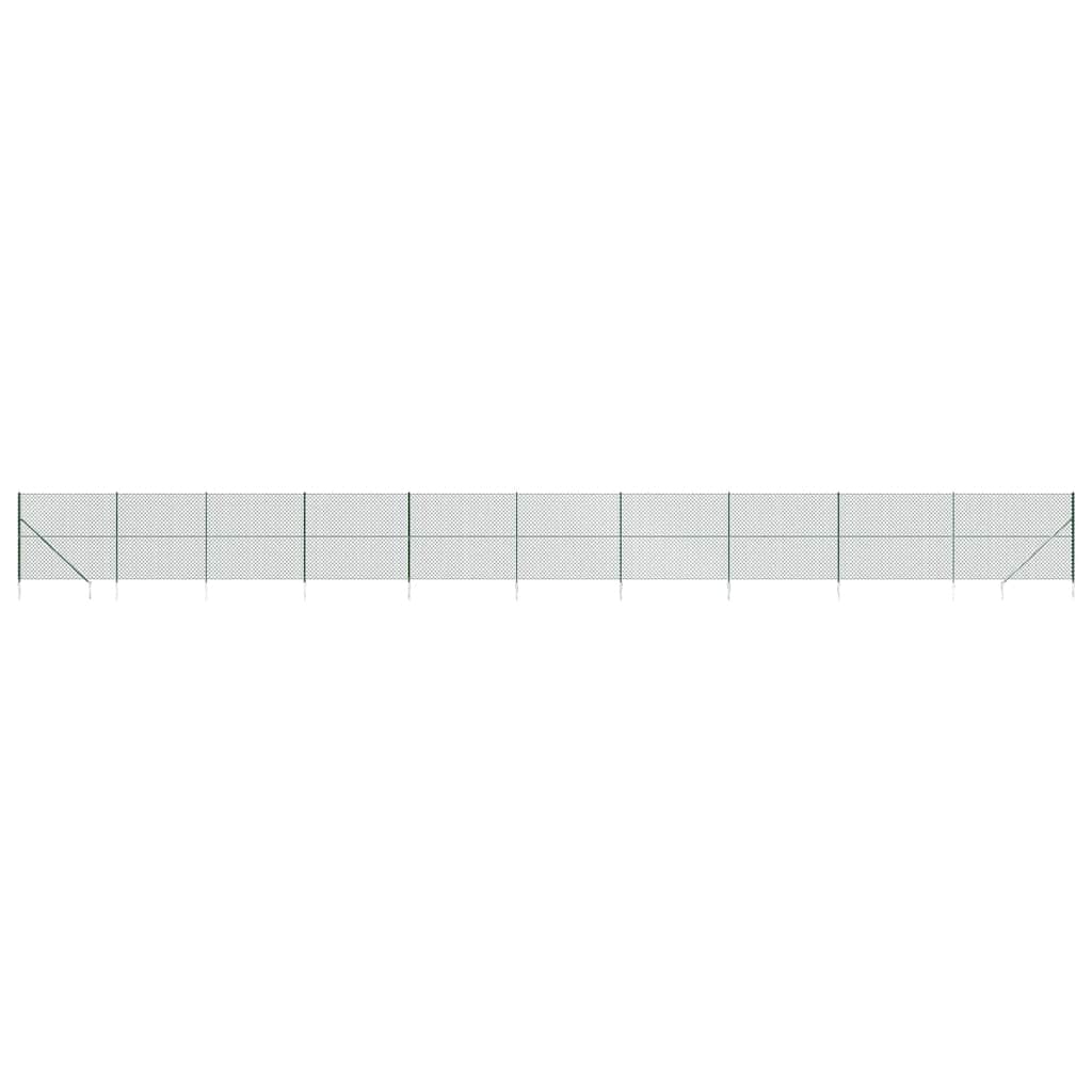 vidaXL Ogrodzenie z siatki, z kotwami, zielone, 2x25 m