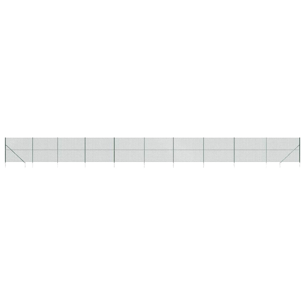 vidaXL Ogrodzenie z siatki, z kotwami, zielone, 2,2x25 m