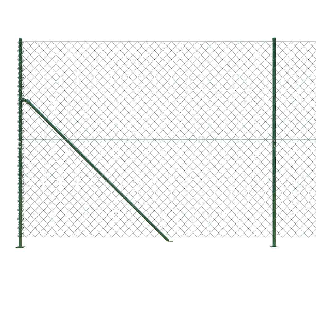 vidaXL Ogrodzenie z siatki, ze stopami słupków, zielone, 1,4x10 m