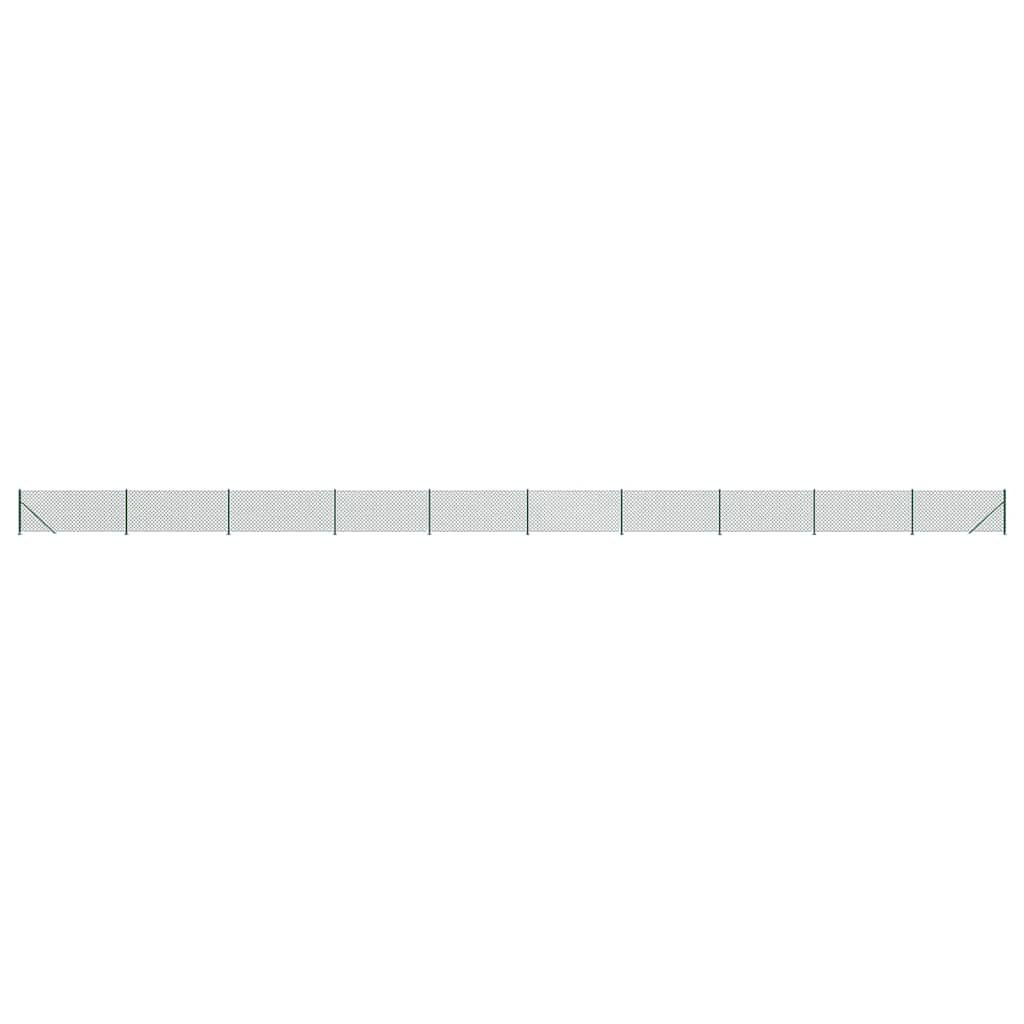 vidaXL Ogrodzenie z siatki, ze stopami słupków, zielone, 1,1x25 m
