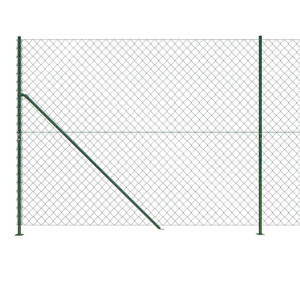 vidaXL Ogrodzenie z siatki, ze stopami słupków, zielone, 1,4x25 m