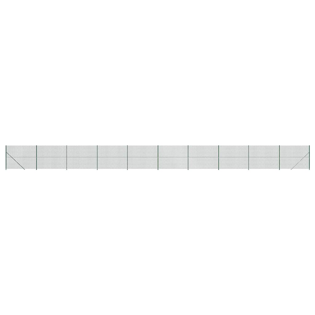 vidaXL Ogrodzenie z siatki, ze stopami słupków, zielone, 1,6x25 m