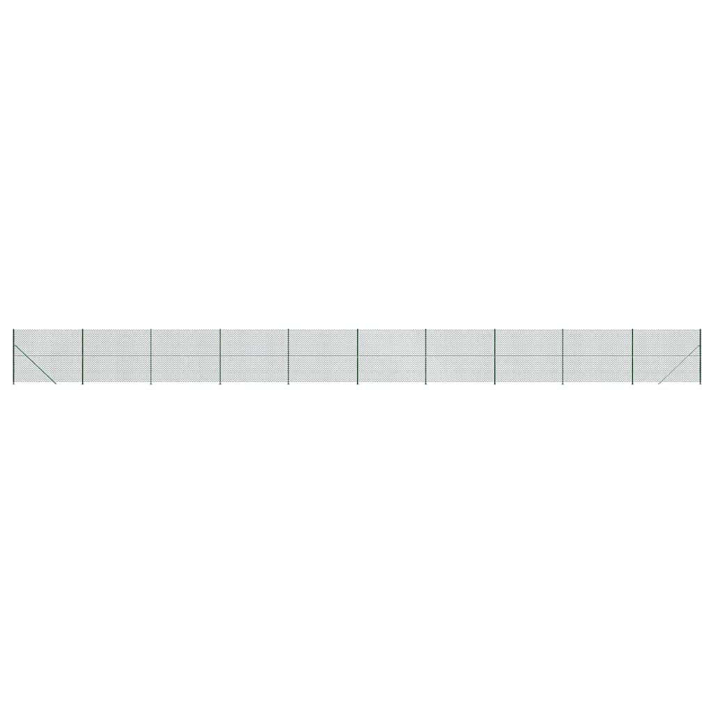vidaXL Ogrodzenie z siatki, ze stopami słupków, zielone, 2,2x25 m