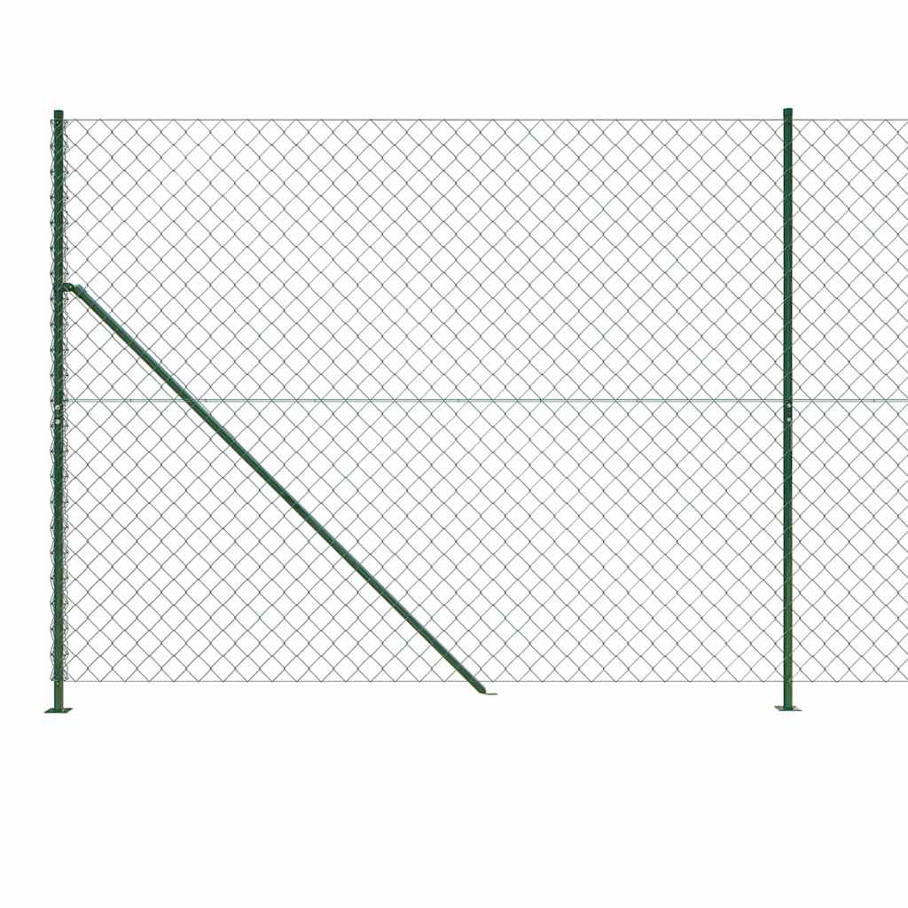 vidaXL Ogrodzenie z siatki, ze stopami słupków, zielone, 2,2x25 m