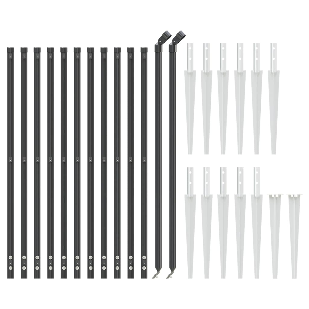 vidaXL Ogrodzenie z siatki, z kotwami, antracytowe, 1,1x25 m