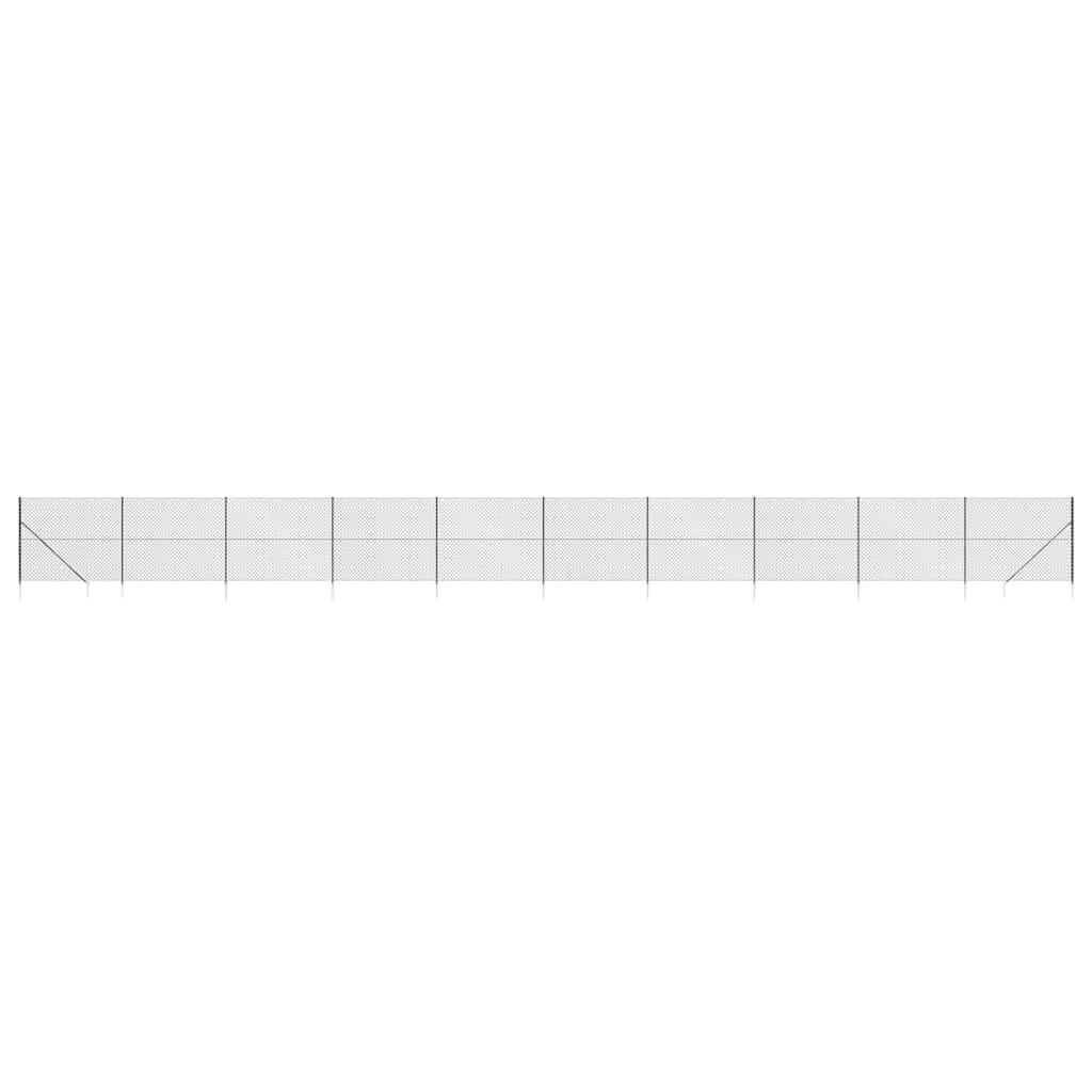 vidaXL Ogrodzenie z siatki, z kotwami, antracytowe, 1,4x25 m