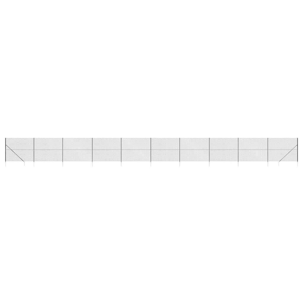 vidaXL Ogrodzenie z siatki, z kotwami, antracytowe, 2,2x25 m