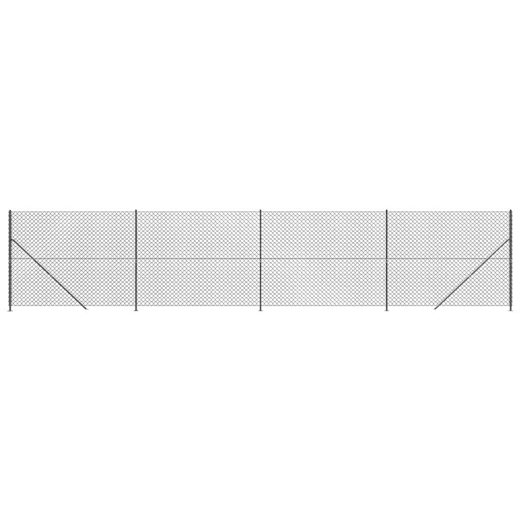 vidaXL Ogrodzenie z siatki, ze stopami słupków, antracytowe, 1,6x10 m