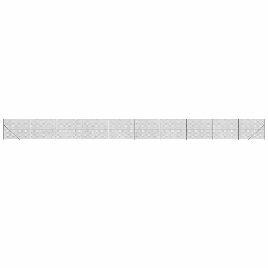 vidaXL Ogrodzenie z siatki, ze stopami słupków, antracytowe, 1,4x25 m