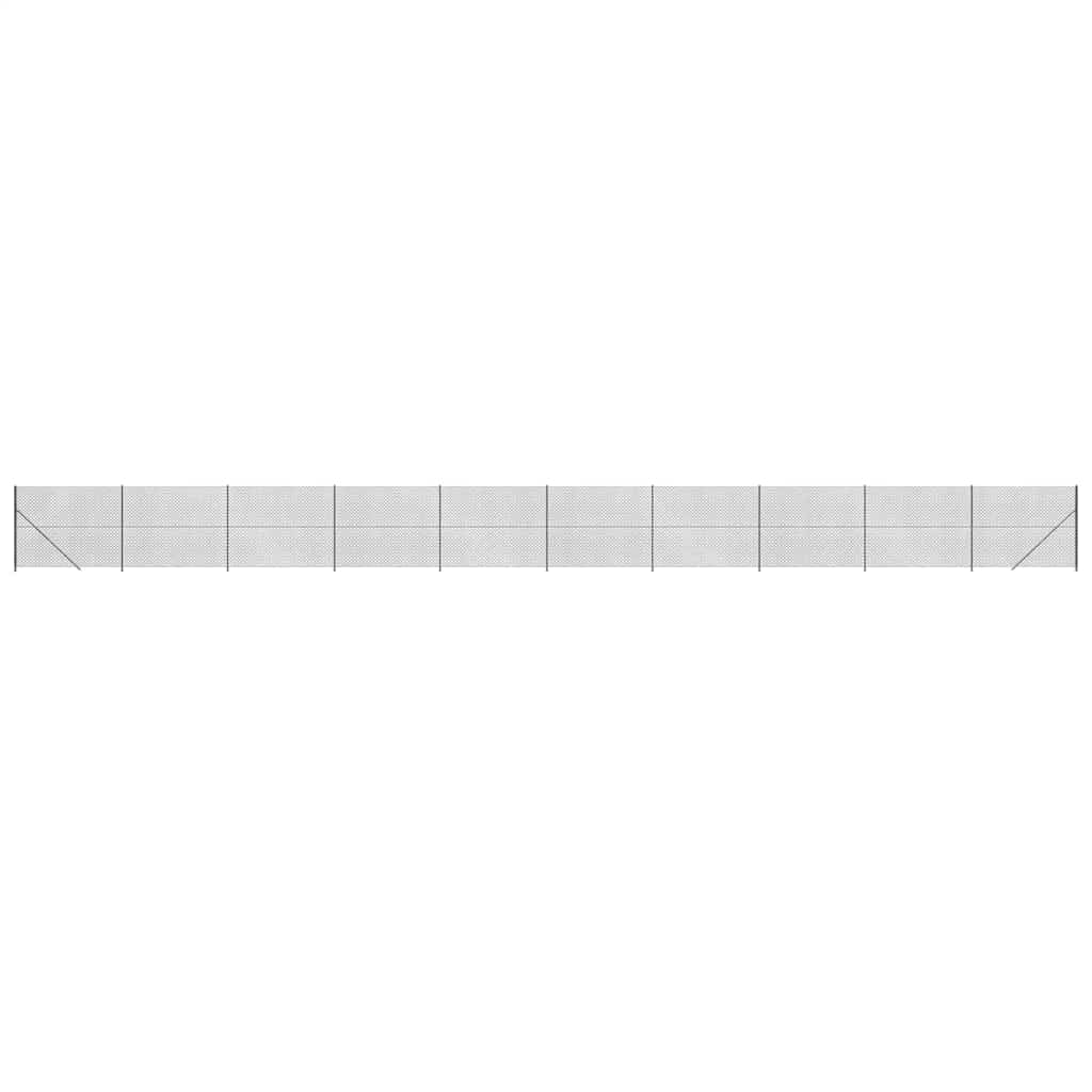 vidaXL Ogrodzenie z siatki, ze stopami słupków, antracytowe, 1,6x25 m